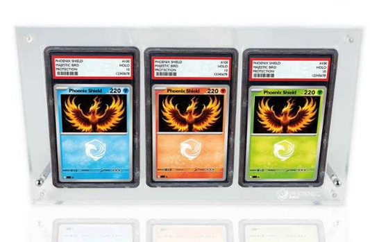 3 SLOTS ACRYLIC FOR P.S.A GRADING CARDS - PHOENIX SHIELD