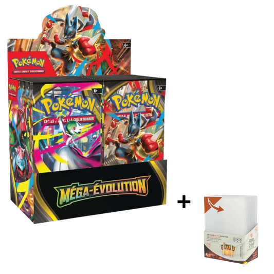 Display Pokémon ME1 Méga-Evolutions + x25 Toploader - Français