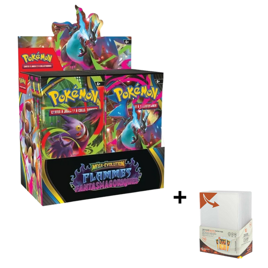 Display Pokémon ME2 Flammes Fantasmagoriques + x25 Toploader - Français