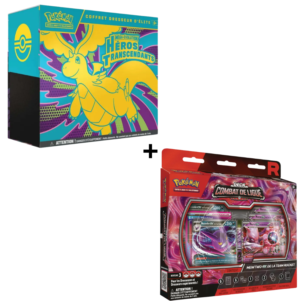 ETB ME02.5 Héros Transcendants + Deck Mewtwo ex Team Rocket - Français